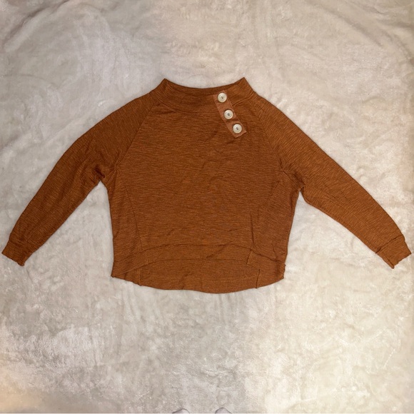 We The Free Don't Forget Me Cedar Brown Ribbed Knit Long Sleeve Top Size XS - Picture 6 of 16